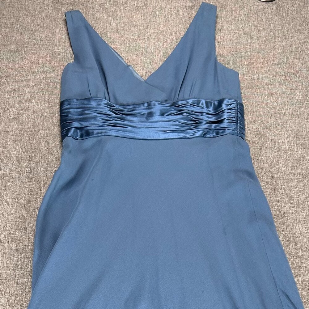 Maggy London 100% Silk Maxi Fit & Flare Dress Women's 8 Blue Wedding Party NWT - Picture 12 of 15